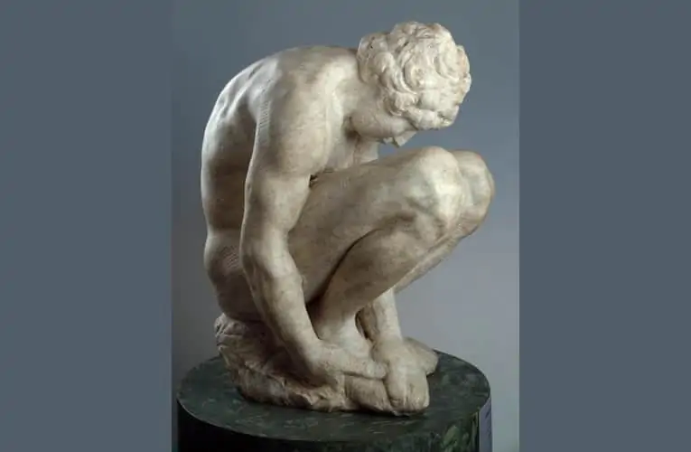 <a target="_blank" href="https://www.artwave.it/arte/eventi-e-mostre/ladolescente-di-michelangelo-in-mostra-alla-fondazione-alda-fendi-di-roma/">O adolescente -  Michelangelo. Fonte: The State Hermitage Museum, 2018 / Ph. Vladimir Terebenin</a>